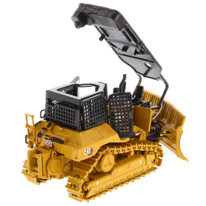 Model of a Caterpillar D5 XR Track-Type Fire Suppression Dozer with Winch on a White Background