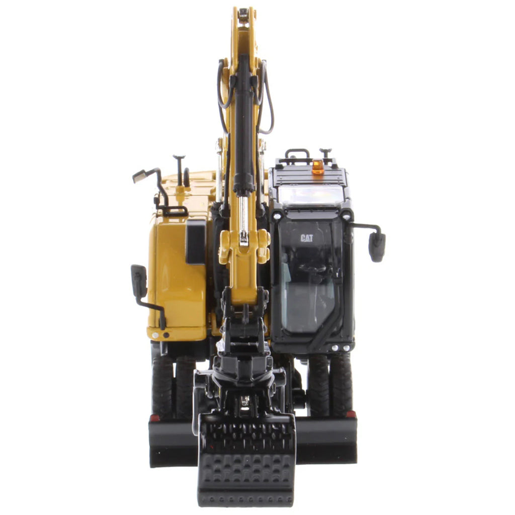 Model of a Caterpillar M318 Wheeled Excavator on a White Background
