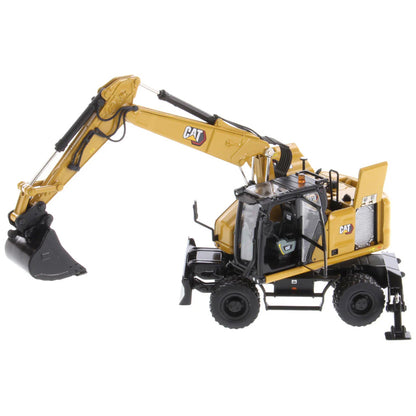 Model of a Caterpillar M318 Wheeled Excavator on a White Background