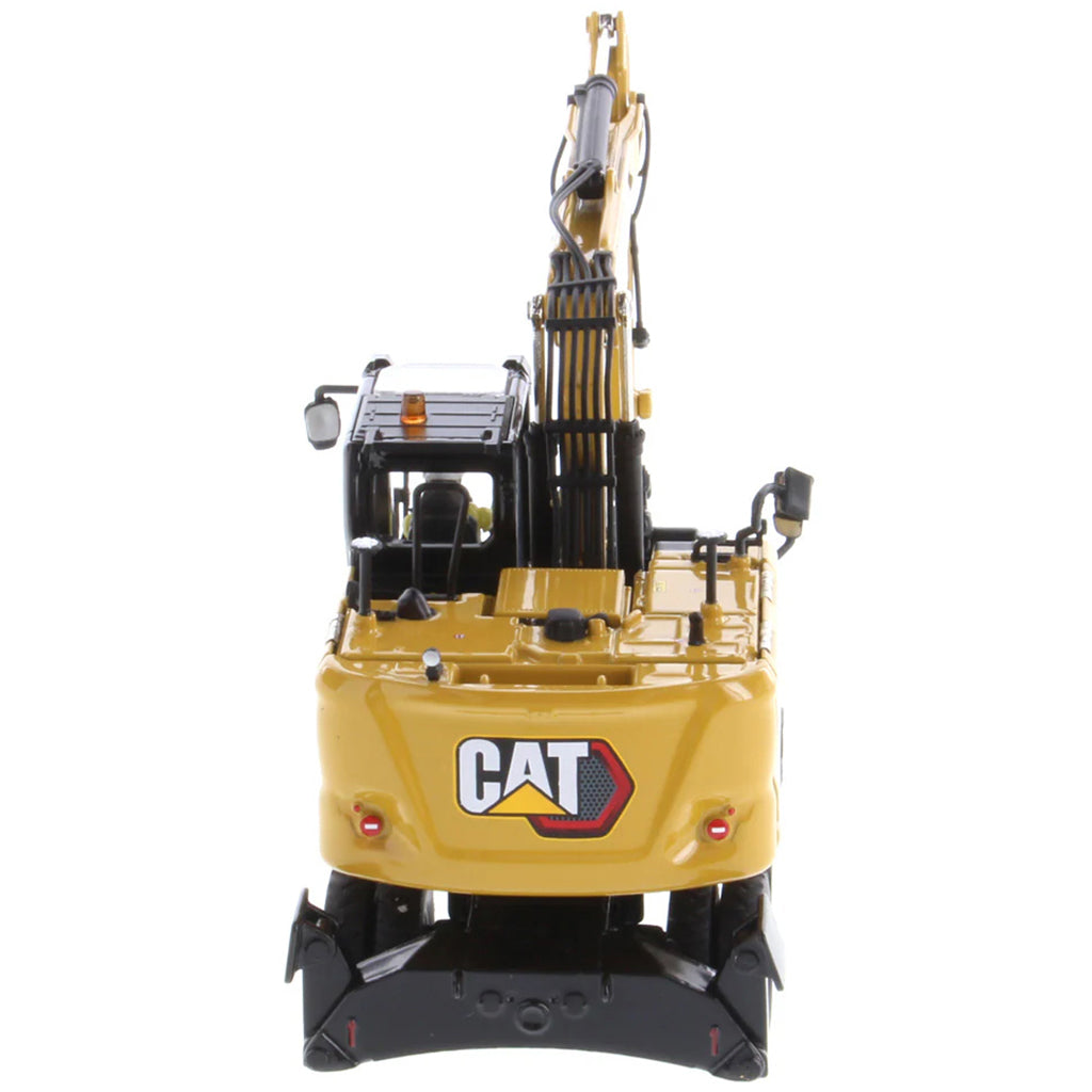 Model of a Caterpillar M318 Wheeled Excavator on a White Background