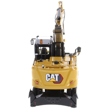 Model of a Caterpillar M318 Wheeled Excavator on a White Background