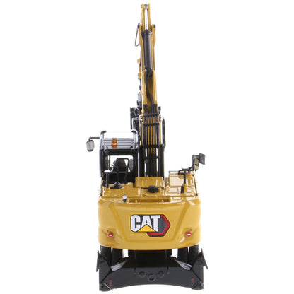 Model of a Caterpillar M318 Wheeled Excavator on a White Background
