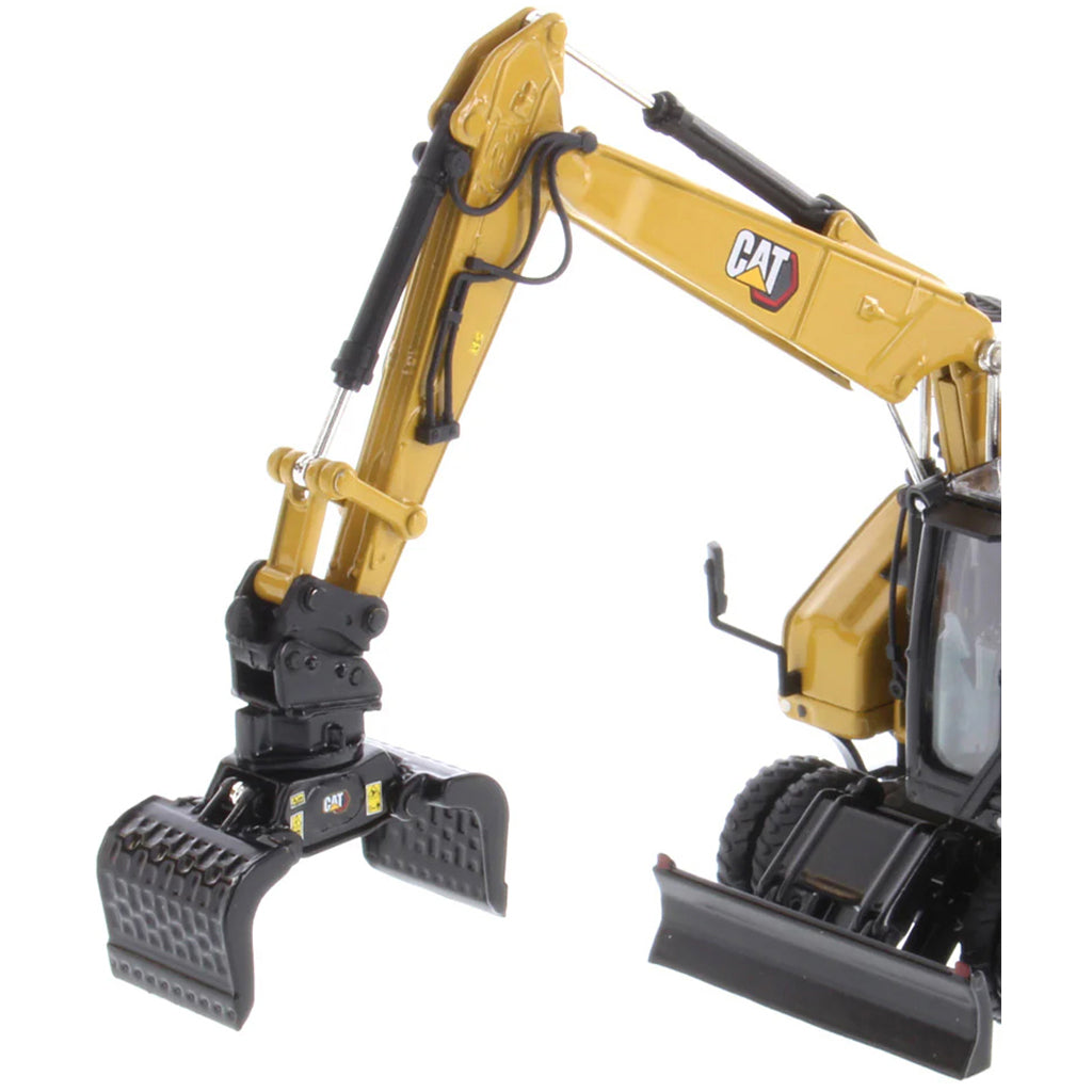 Model of a Caterpillar M318 Wheeled Excavator on a White Background