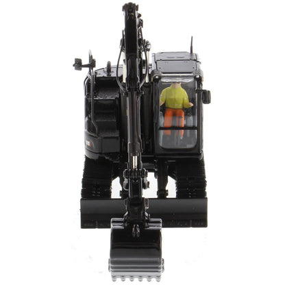 Model of a Caterpillar 315 Mini-Excavator in a Special Black Finish on a White Background