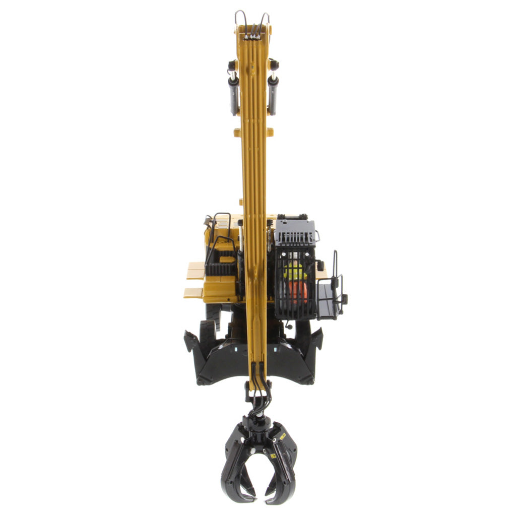 1:50 Scale Model of a Caterpillar MH3040 Material Handler on a White Background