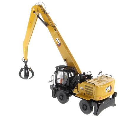 1:50 Scale Model of a Caterpillar MH3040 Material Handler on a White Background