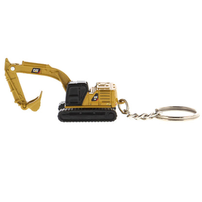 Caterpillar 320 Hydraulic Excavator Keychain on a white background