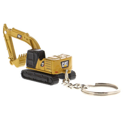 Caterpillar 320 Hydraulic Excavator Keychain on a white background