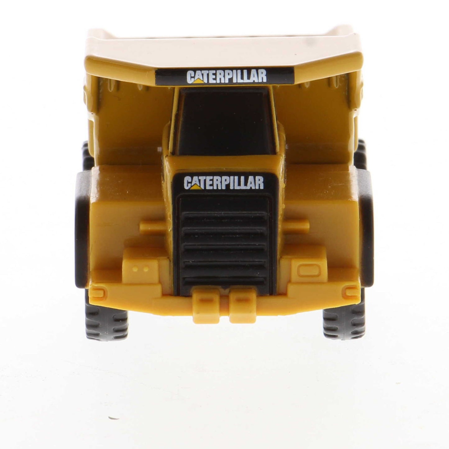 Mini Model of a Caterpillar 770 Off-Highway Haul Truck on a White Background