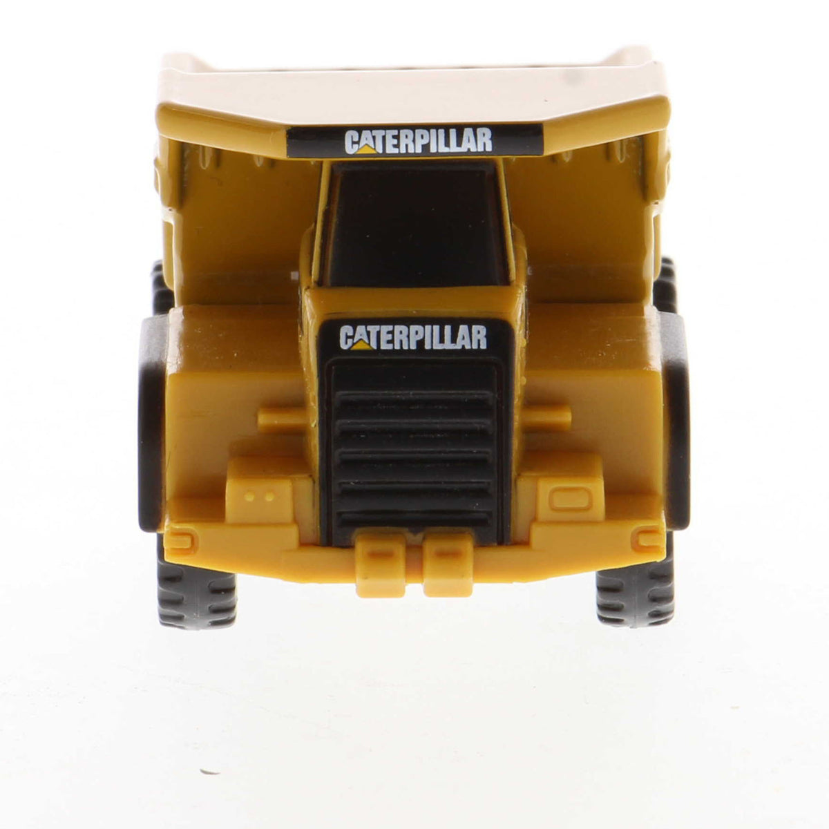 Mini Model of a Caterpillar 770 Off-Highway Haul Truck on a White Background