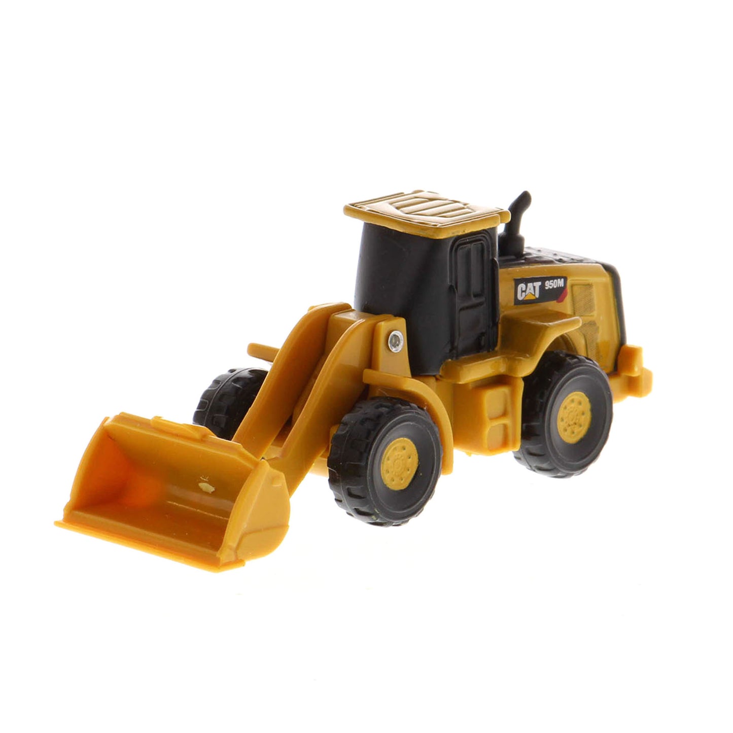 Mini Model of a Cat 950M Wheel Loader on a White background