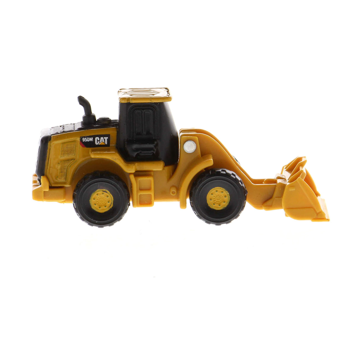 Mini Model of a Cat 950M Wheel Loader on a White background