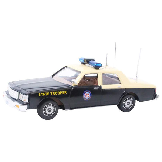 Model of a state trooper car on a white background