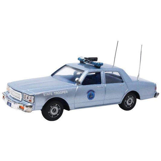 Model of a state trooper car on a white background