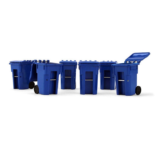 Trash Carts Side Load Dumpsters (Blue) (6 Piece Set)