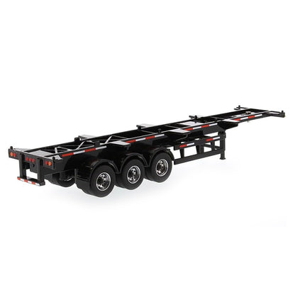 Black flatbed trailer on a white background