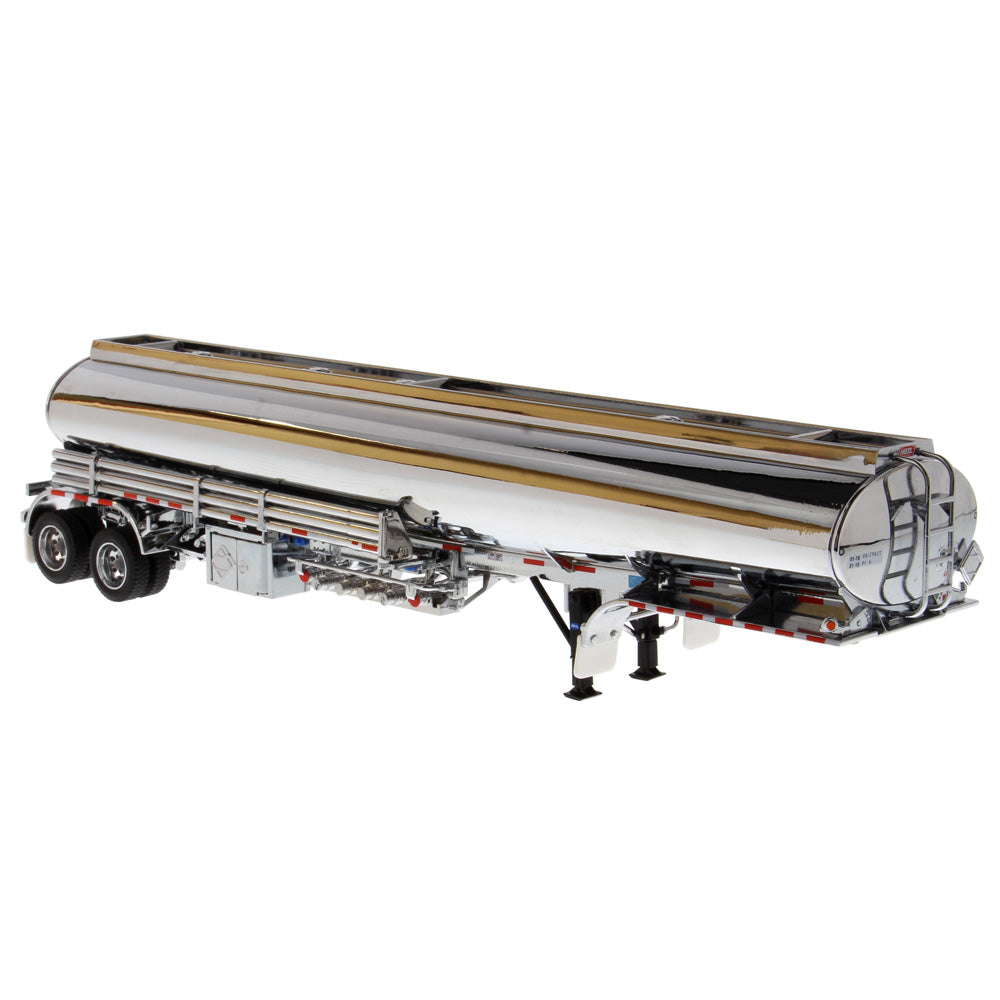 Model of a Chrome Heil FD 9300/DT-C4 Petroleum tanker trailer on a white background