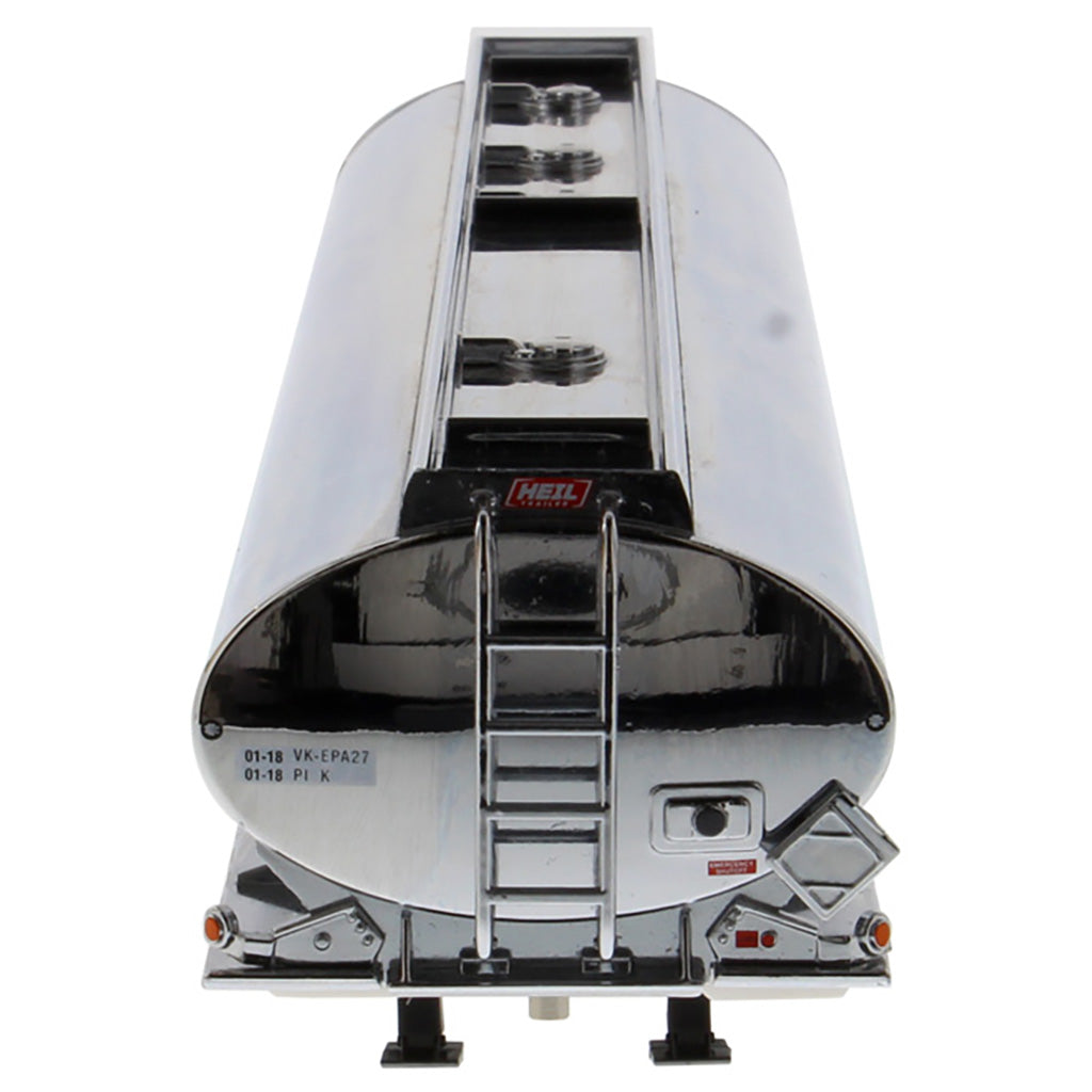 Model of a Chrome Heil FD 9300/DT-C4 Petroleum tanker trailer on a white background