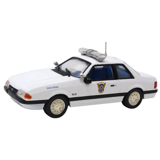 Model of a police car with 'State Patrol' on a white background