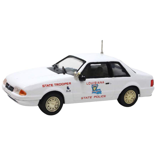 Model of a Louisiana State Police car on a white background