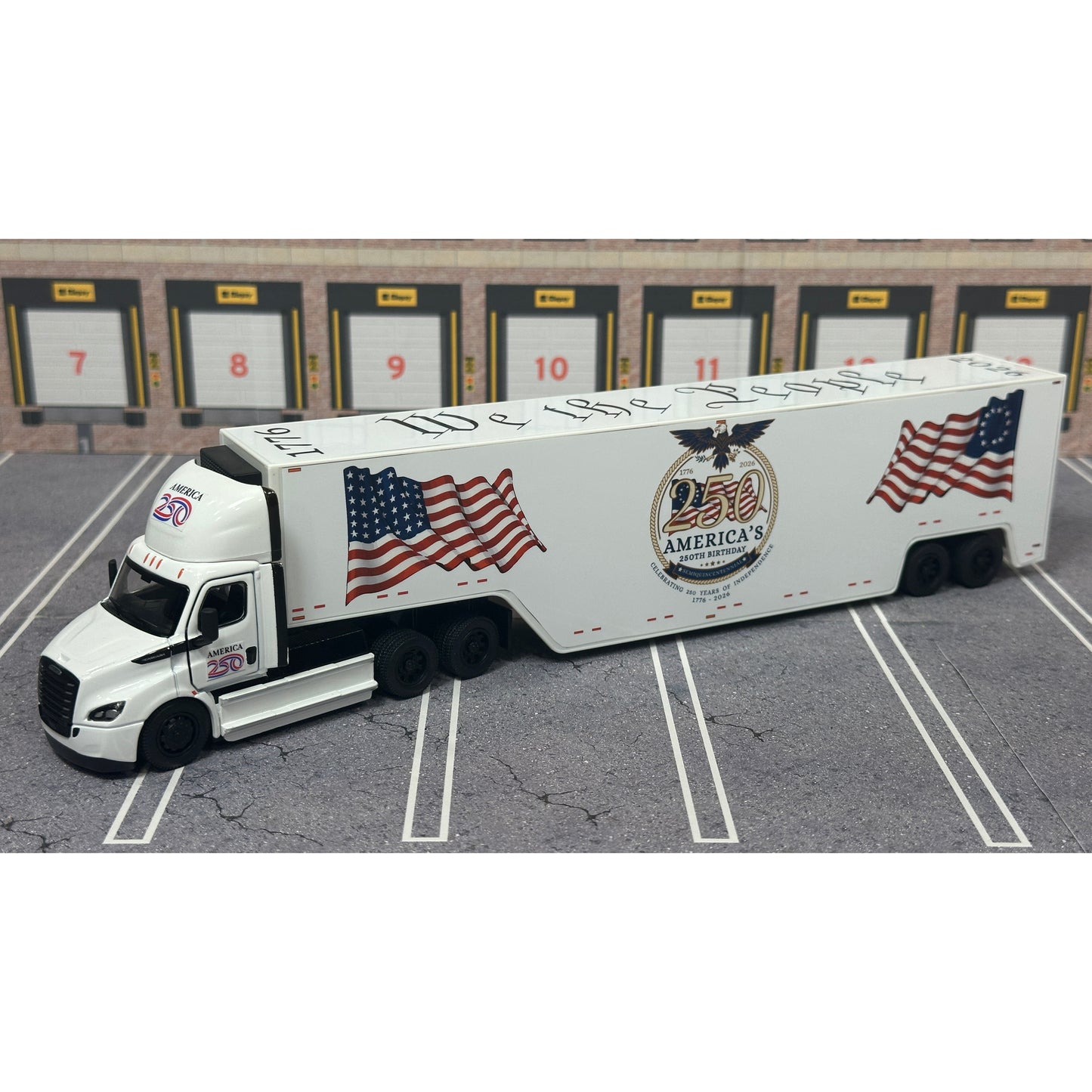 2022 Freightliner eCascadia Day Cab w/Racing Van Trailer "America 250 - Version 1"