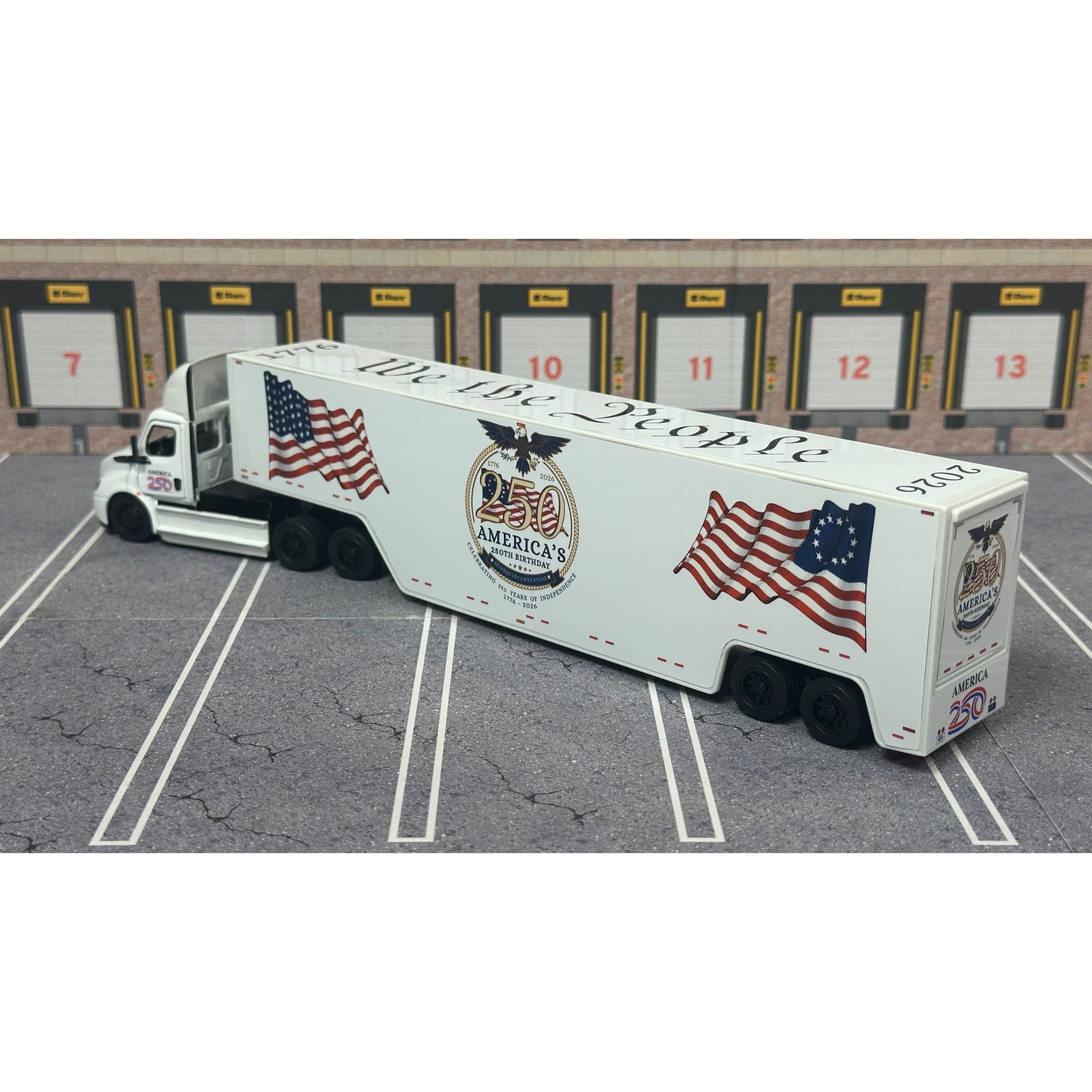 2022 Freightliner eCascadia Day Cab w/Racing Van Trailer "America 250 - Version 1"