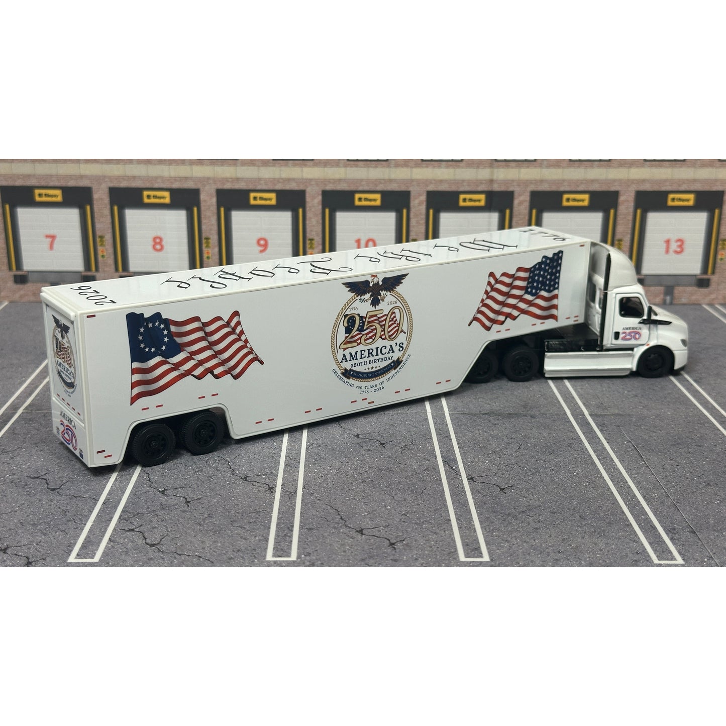 2022 Freightliner eCascadia Day Cab w/Racing Van Trailer "America 250 - Version 1"