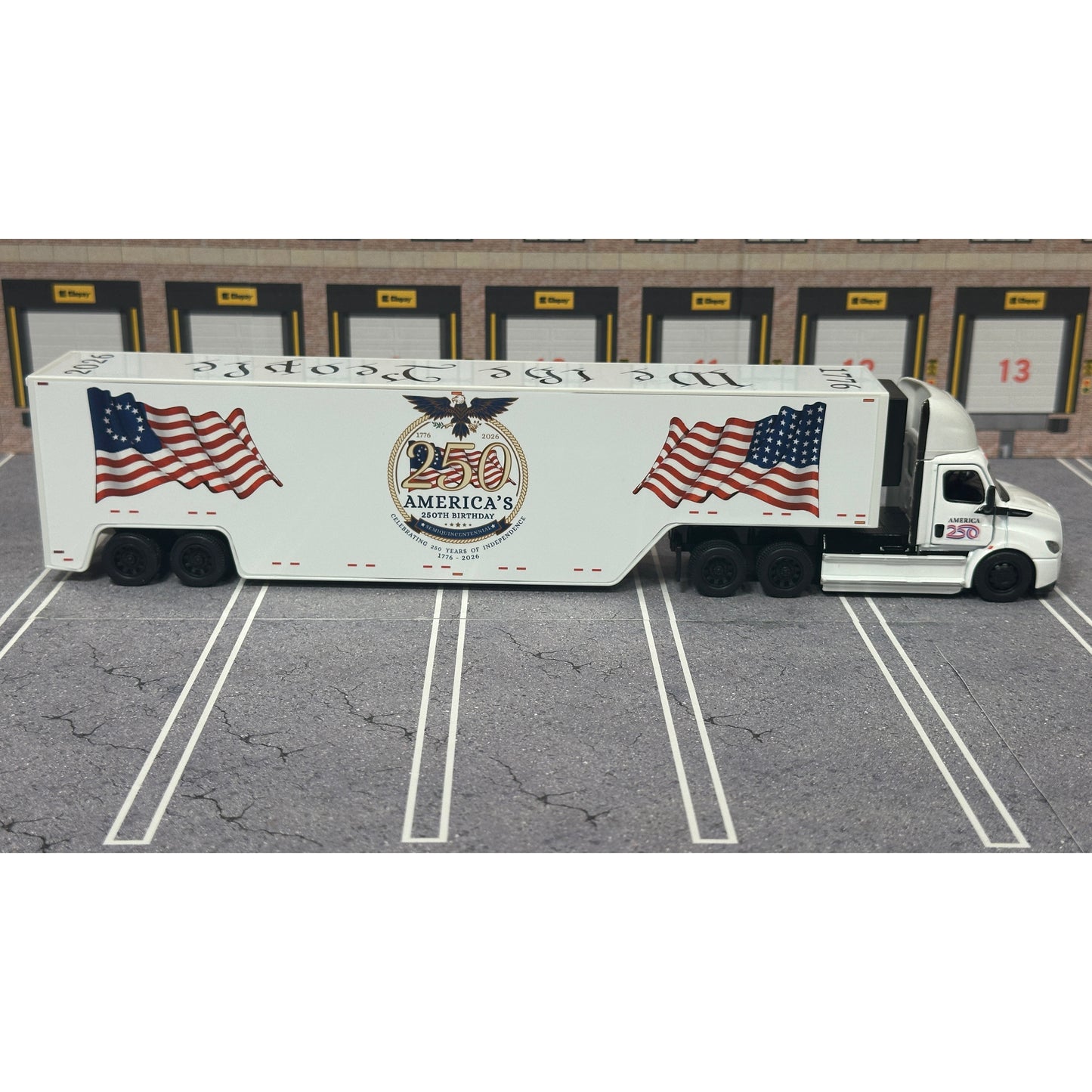 2022 Freightliner eCascadia Day Cab w/Racing Van Trailer "America 250 - Version 1"