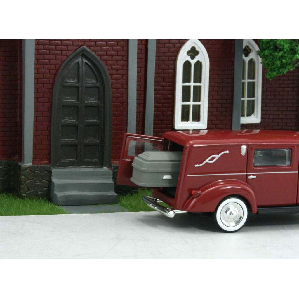 1937 Studebaker Hearse w/Casket "Johnson Funeral Home" (Maroon)