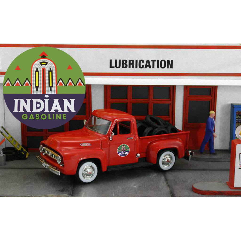 1953 Ford F-100 Pickup "Indian Gasoline" w/Tire Load