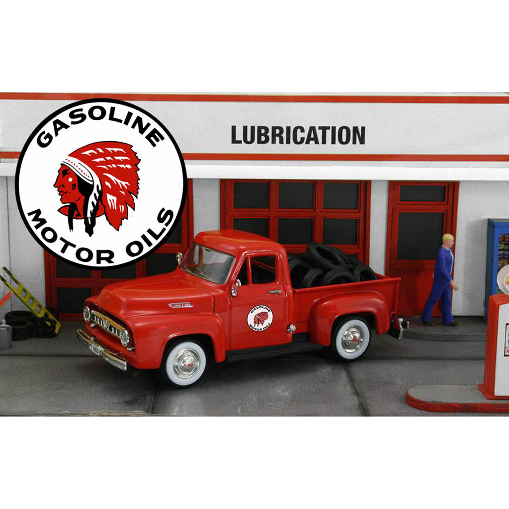 1953 Ford F-100 Pickup "Red Indian Gasoline" w/Tire Load