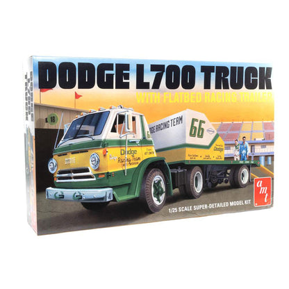 1966 Dodge L700 w/Flatbed Racing Trailer (Model Kit)