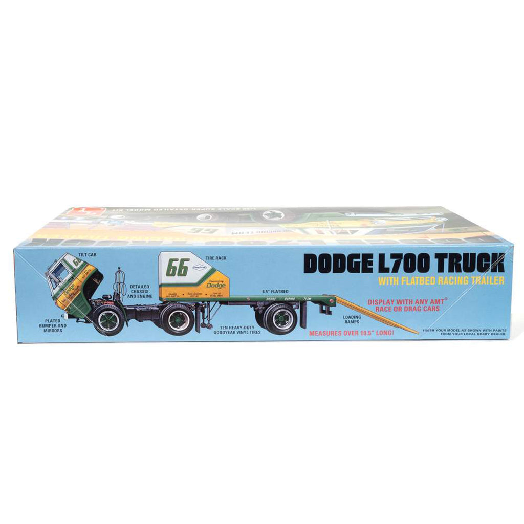 1966 Dodge L700 w/Flatbed Racing Trailer (Model Kit)