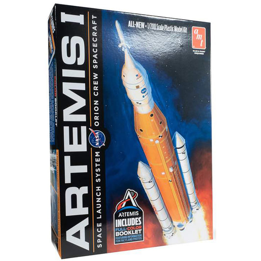 Model rocket kit packaging with 'Artemis' branding and NASA logo on a white background