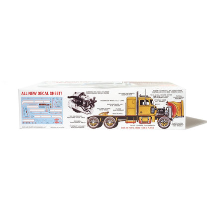 Model truck kit with decal sheet on a white background