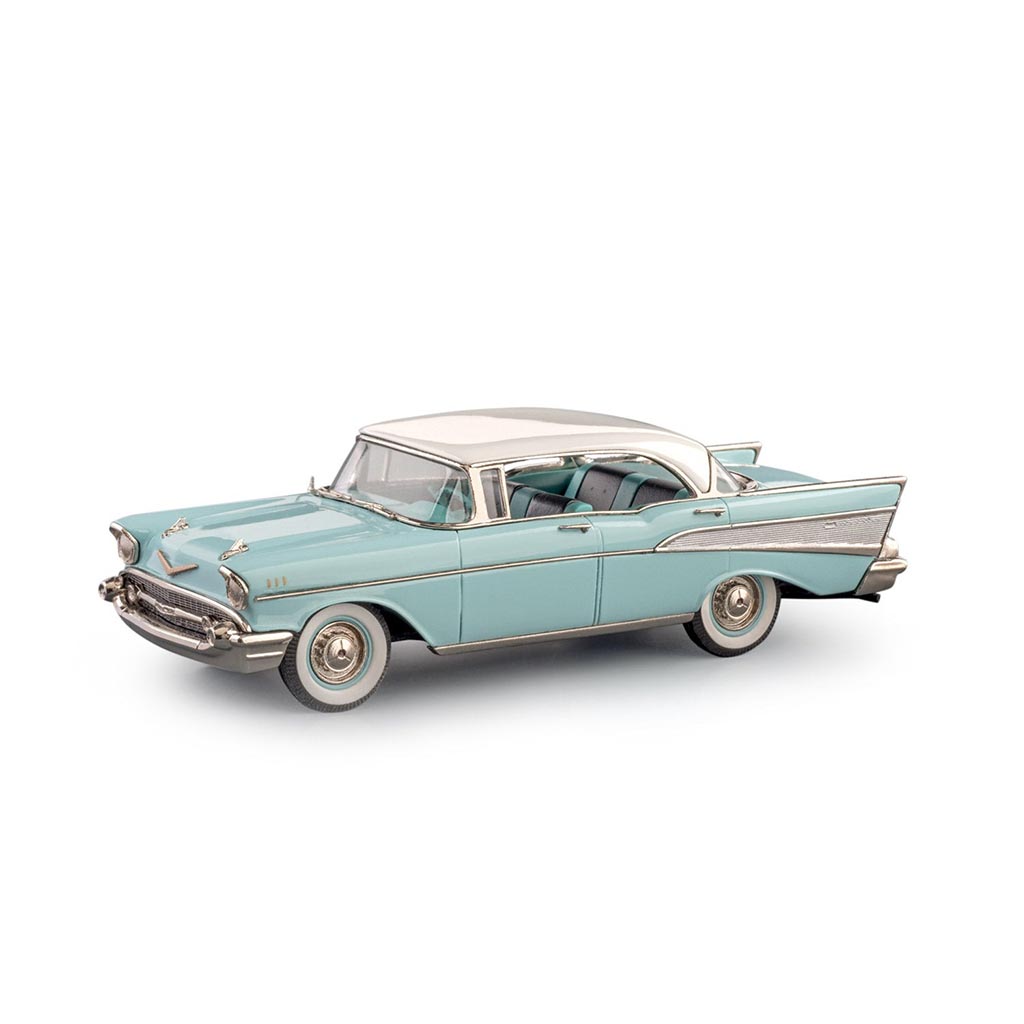 1957 Chevy Bel Air 4-Door Hardtop (Larkspur Blue/India Ivory)