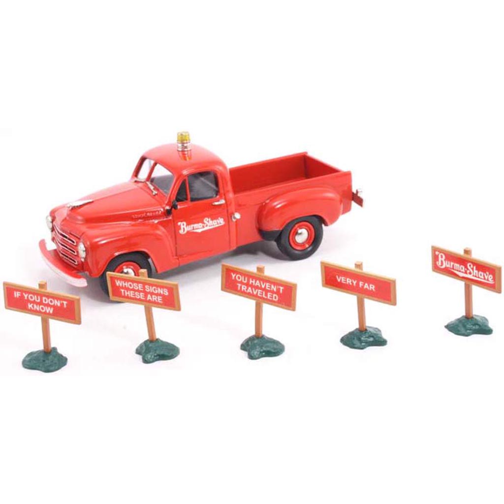 1953 Studebaker 2R Pickup "Burma Shave" w/Road Signs (Red)