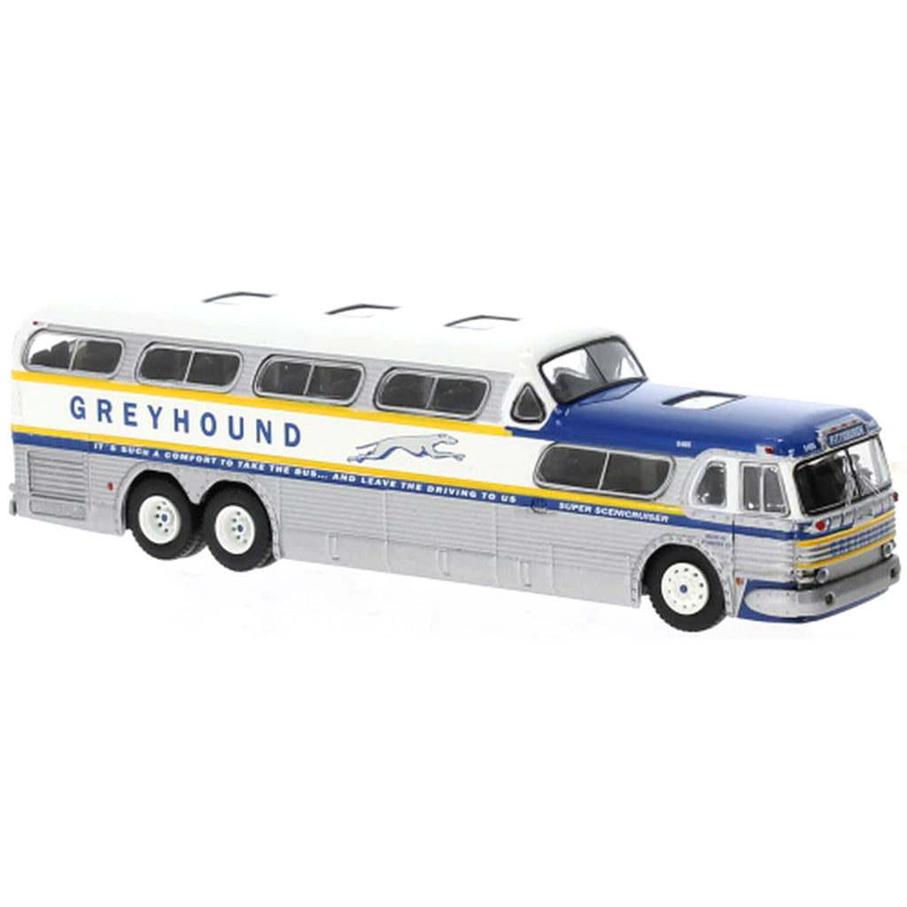 1956 GMC PD-4501 Scenicruiser "Greyhound "Super Scenicruiser" (Blue/White/Yellow)