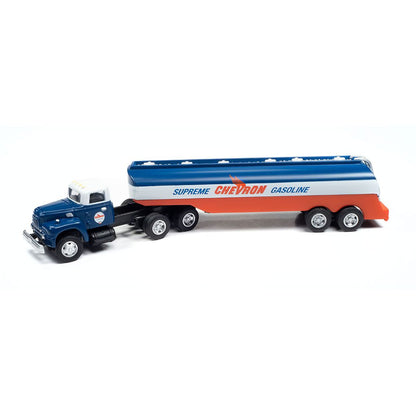 1954 International R-190 w/Petroleum Tanker Trailer "Chevron" (Blue/White/Red)