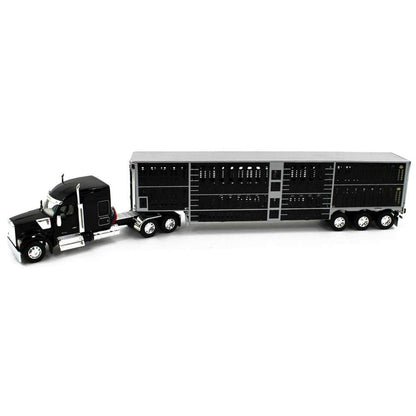 Kenworth W990 w/53' Wilson Silverstar Tri-Axle Livestock Trailer (Black)