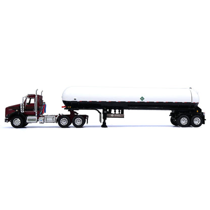 Kenworth T800 Day Cab w/Mississippi Liquefied Petroleum Tanker Trailer (Burgundy/Black/White) (Copy)