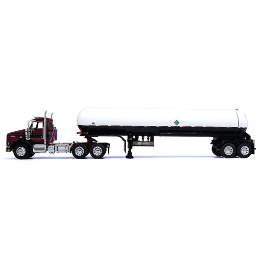 Kenworth T800 Day Cab w/Mississippi Liquefied Petroleum Tanker Trailer (Burgundy/Black/White) (Copy)