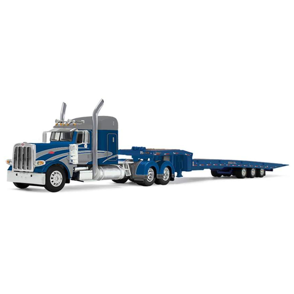 Peterbilt 389 w/Talbert 5553T Tri-Axle Traveling Axle Trailer (Rich Blue/Silver)
