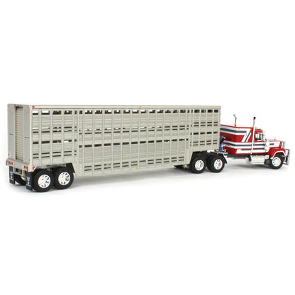 Mack Super-Liner w/45' Wilson Livestock Trailer (Red/White/Gray)