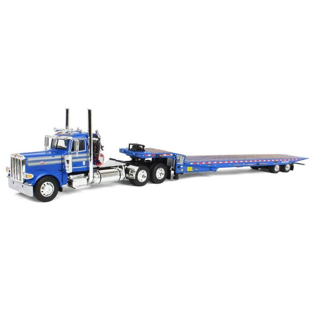 Peterbilt 389 Day Cab w/Landoll 440B-50CA Traveling Axle Trailer (Blue/Silver)