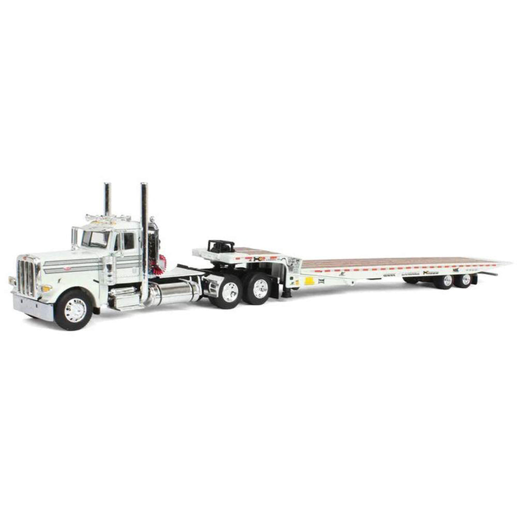 Peterbilt 389 Day Cab w/Landoll 440B-50CA Traveling Axle Trailer (White/Silver)