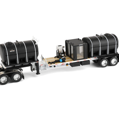 Model of a semi-trailer truck with tankers on a white background