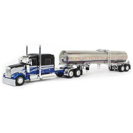 Kenworth W900L w/Brenner Chemical Tanker Trailer (Black/Blue/Silver)