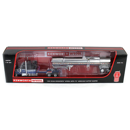 Kenworth W900L w/Brenner Chemical Tanker Trailer (Black/Blue/Silver)