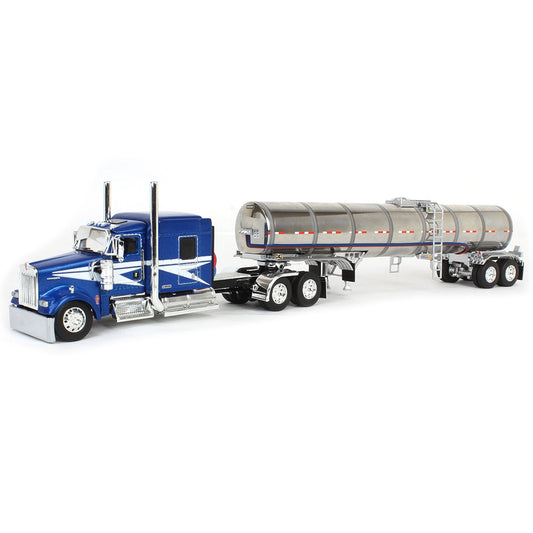 Kenworth W900L w/Brenner Chemical Tanker Trailer (Blue/White)